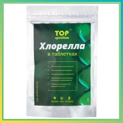 ХЛОРЕЛЛА  100 гр в таблетках органическая  TOP SPIRULINA